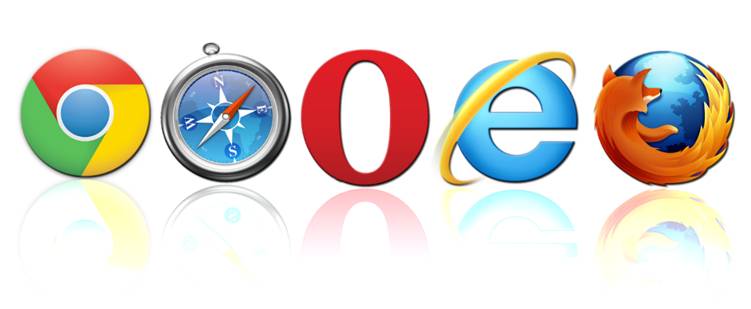 &Iacute;conos de los buscadores Google Chrome, Mozilla Firefox, Safari, Internet Explorer y Opera.