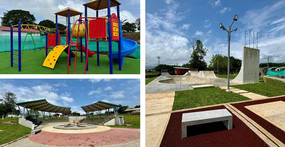Fotograf&iacute;as de las obras del Parque Amarillo en Katira, Guatuso.