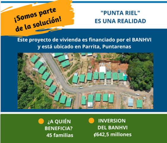 Ilustración con fotografía del proyecto Punta Riel y los datos de inversión.