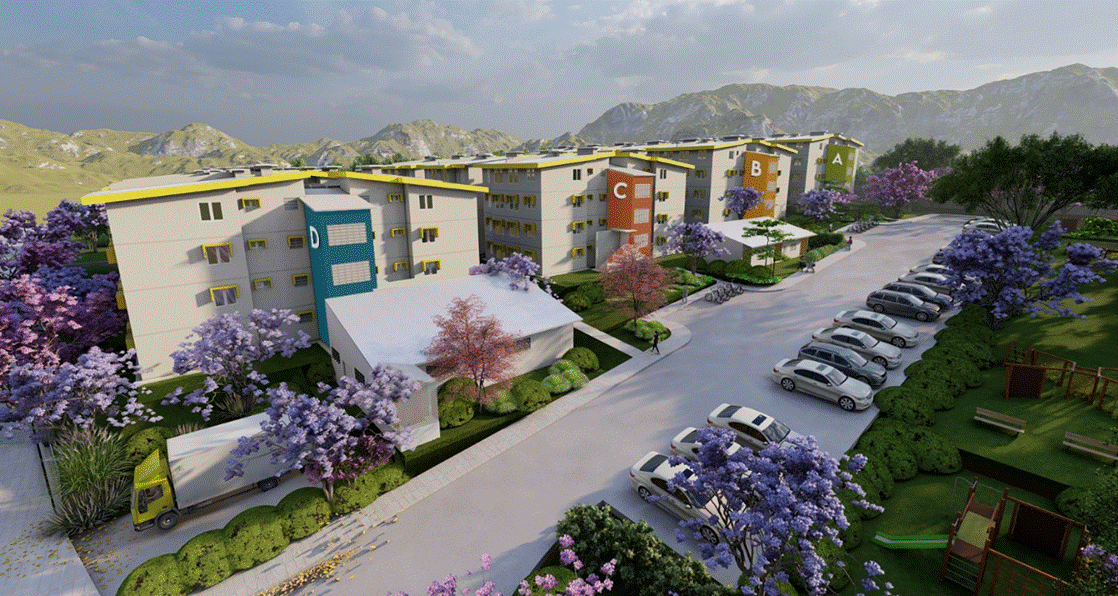 Render de como quedar&aacute; el Condominio Jacarandas.