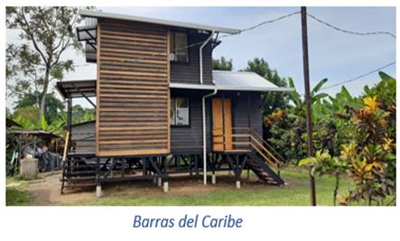 Fotograf&iacute;a de una vivienda del proyecto Barras de Tortuguero y Parismina.