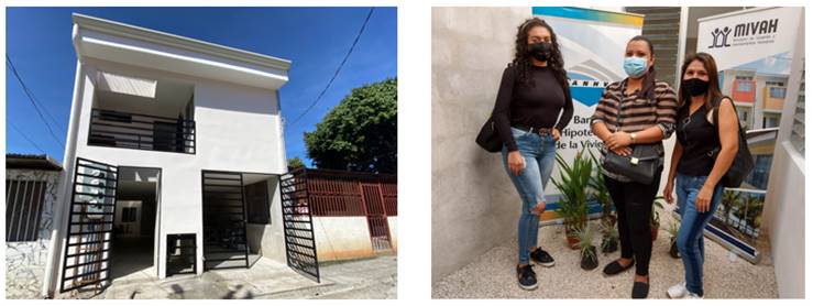 Imagen con fotos del edifico de 3 apartamentos que se construyeron bajo el modelo VUIS.
