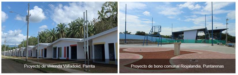Fotograf&iacute;a del proyecto Valladolid en Parrita y del Bono Comunal Riojalandia en Puntarenas.