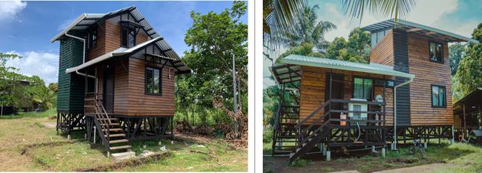 Fotograf&iacute;as de viviendas construidas en las Barras de Tortuguero y Parismina.